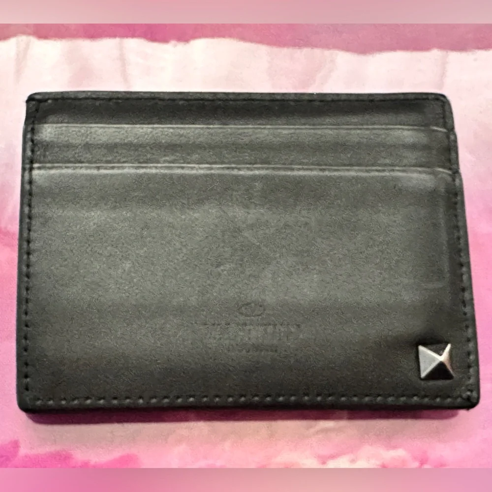 Valentino Garavani Black Studded Card Holder (EUC)